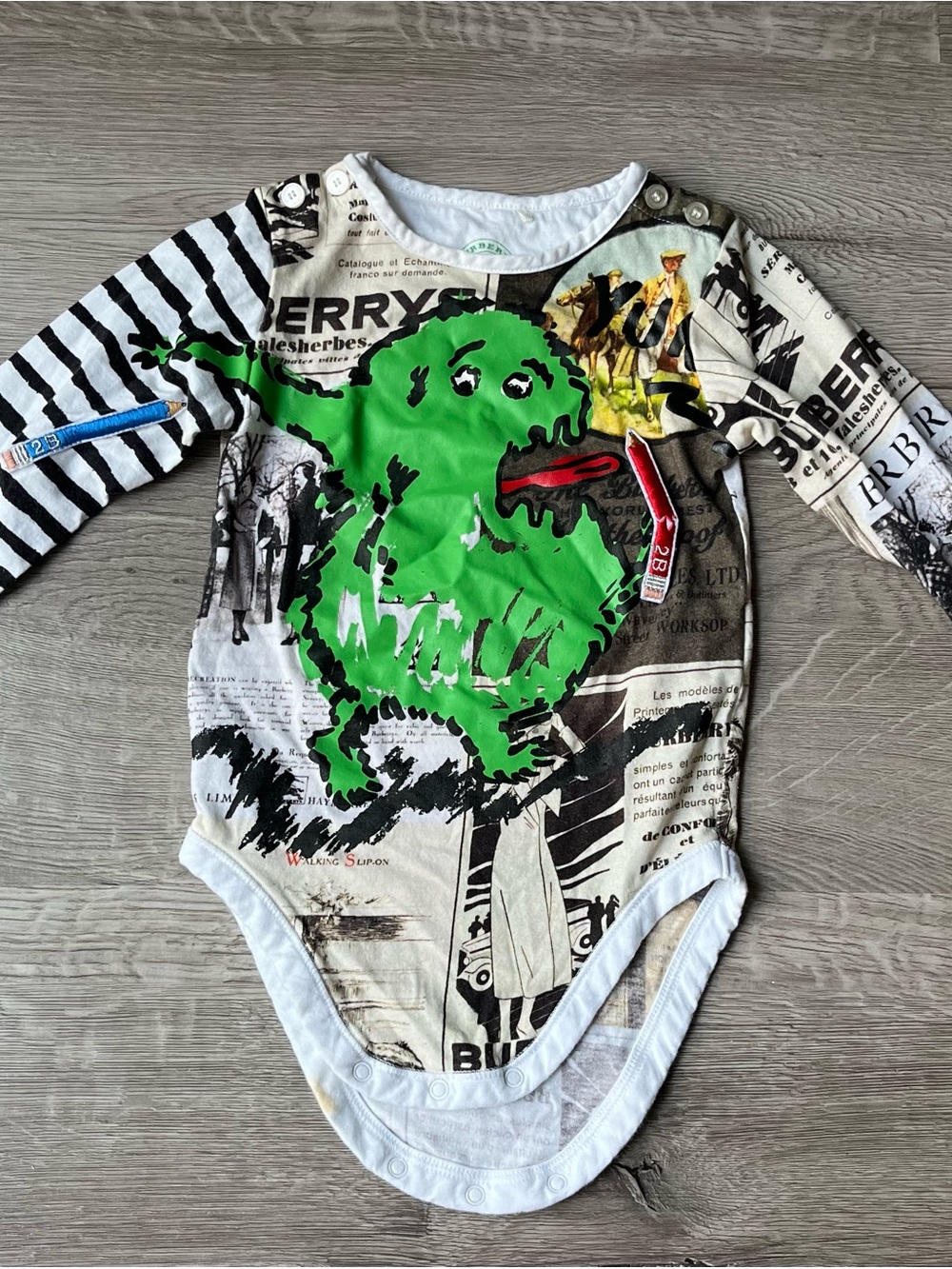 Burberry Long-Sleeve Baby Bodysuit